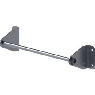 Escalera extensible de dos tramos en aluminio para trabajos en altura.